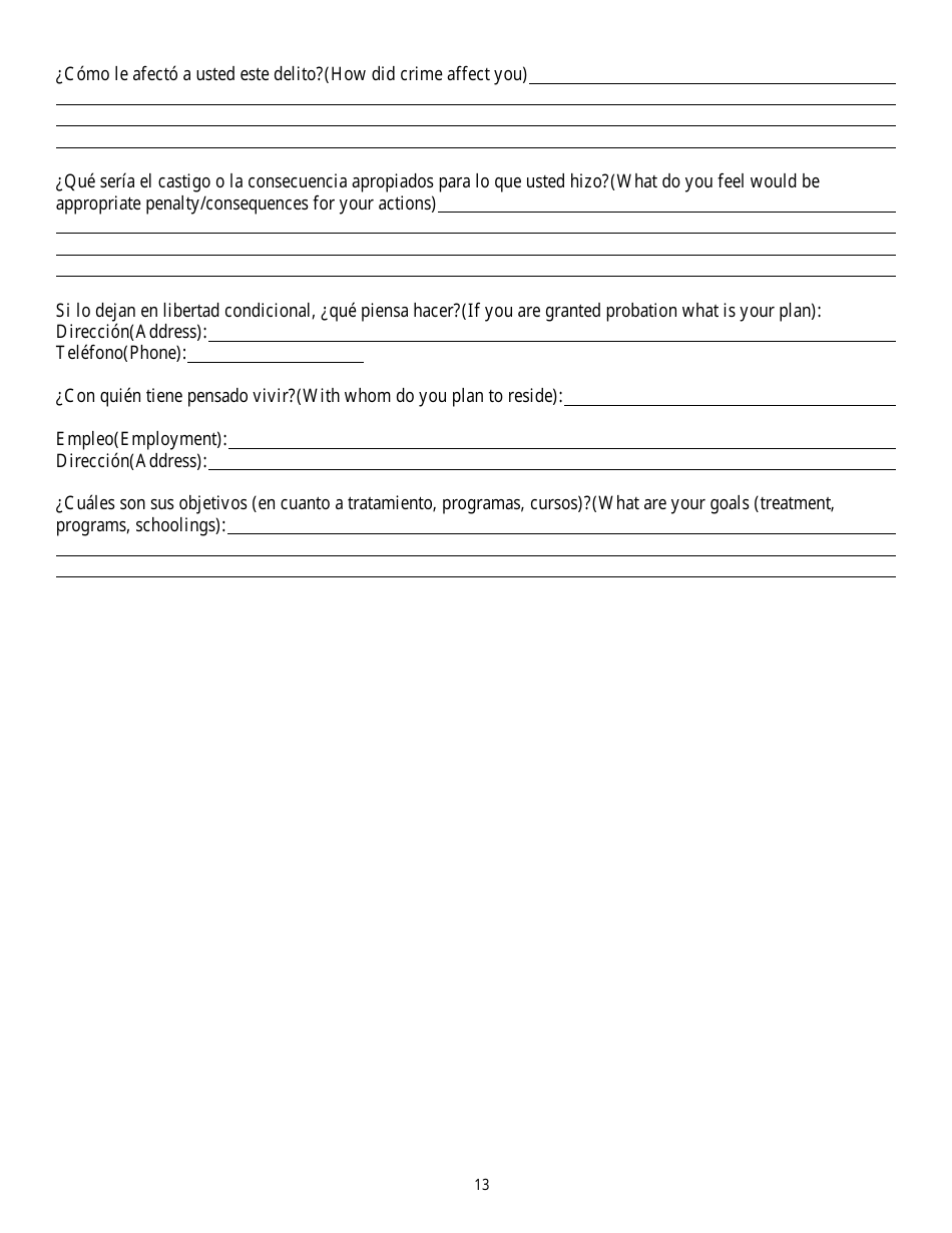 Cuestionario Para Determinar Antecedentes - Nevada (Spanish), Page 13