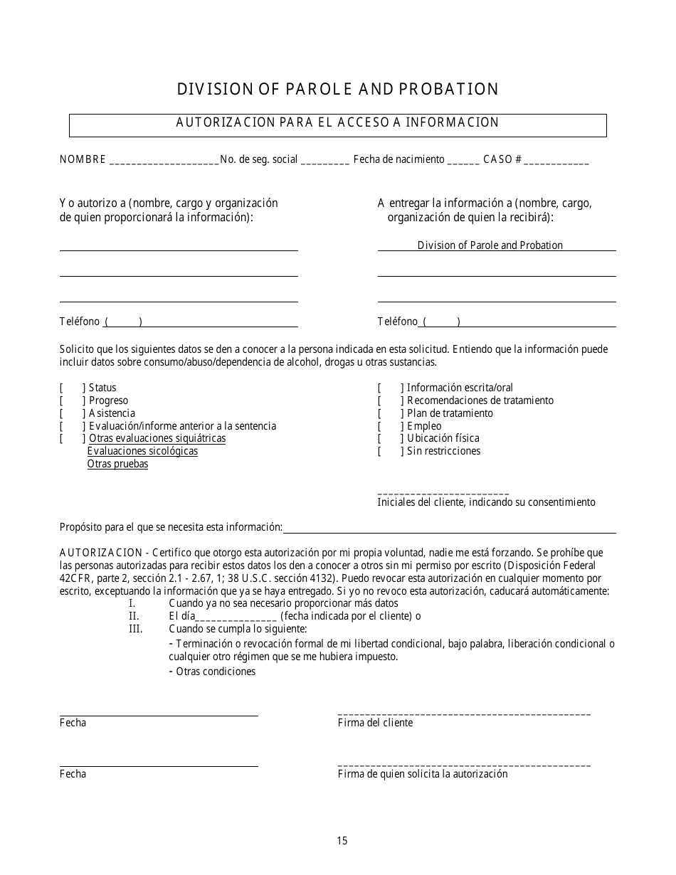 Cuestionario Para Determinar Antecedentes - Nevada (Spanish), Page 15