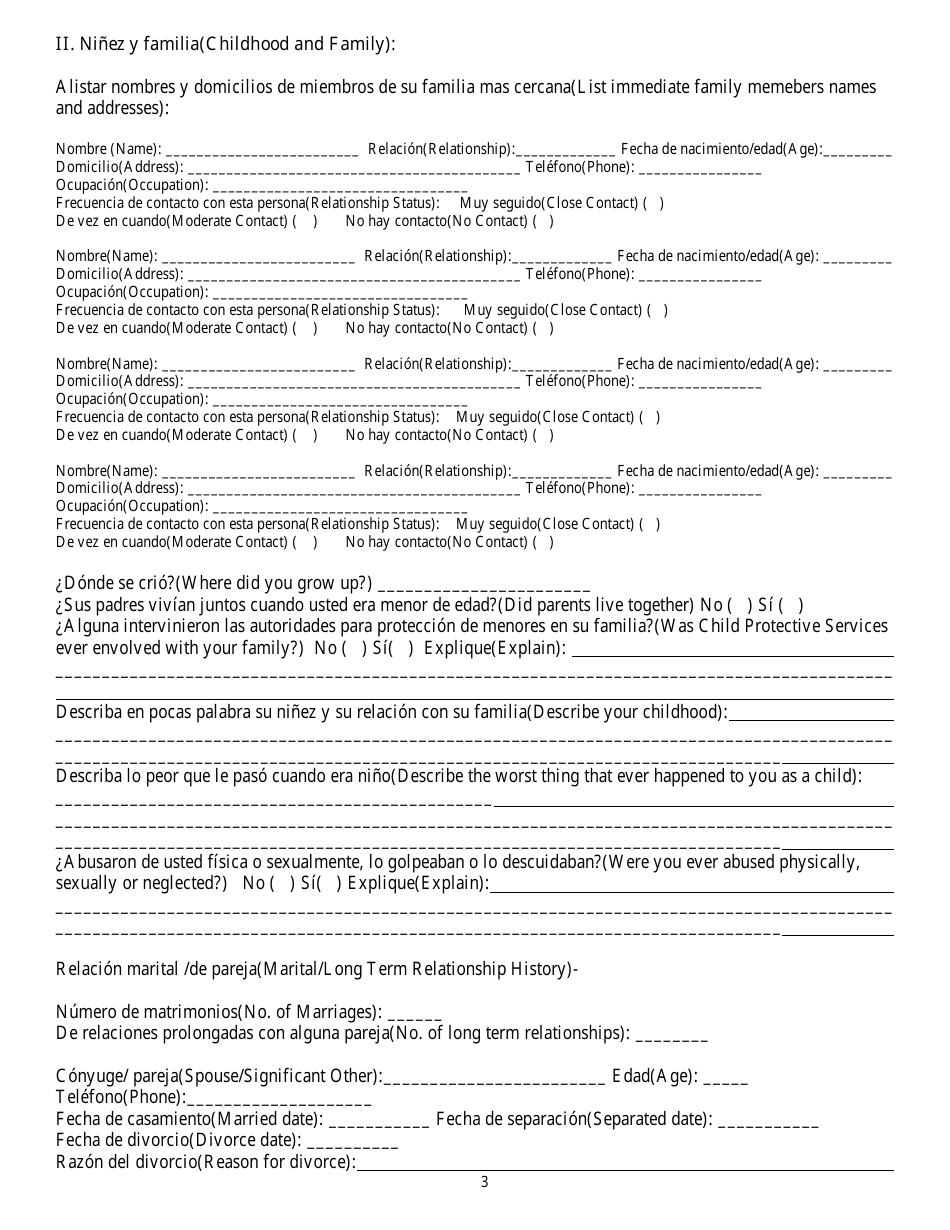 Cuestionario Para Determinar Antecedentes - Nevada (Spanish), Page 3