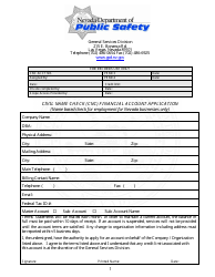 Document preview: Civil Name Check (Cnc) Financial Account Application Form - Nevada
