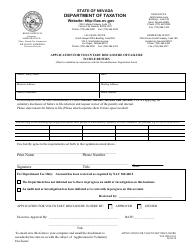 Application for Voluntary Disclosure of Failure to File Return - Nevada