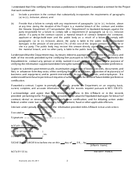 Uniform Affidavit of Certification - Preference Bidding Certification - Sample - Nevada, Page 2