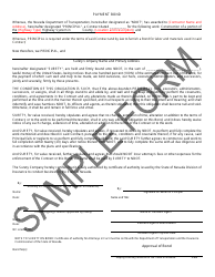 Contract and Bond Form - Sample - Nevada, Page 5