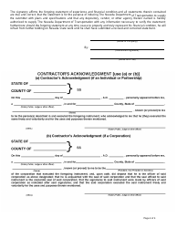 Contractor Statement of Experience and Financial Condition for Prequalification - Nevada, Page 4