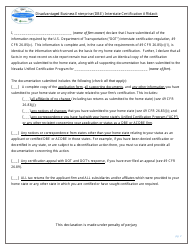 Document preview: Interstate Certification Affidavit Form - Disadvantaged Business Enterprise (Dbe) - Nevada