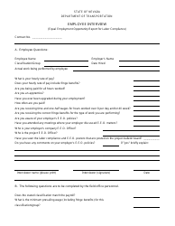 NDOT Form 052-059 Employee Interview - Nevada