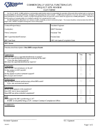 NDOT Form 052-073 &quot;Project Site Review Cuf Form - Commercially Useful Function (Cuf)&quot; - Nevada
