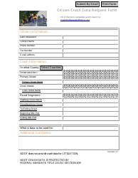 Document preview: Citizen Crash Data Request Form - Nevada