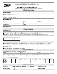 NDOT Form 070-023 &quot;Annual Permit Application&quot; - Nevada