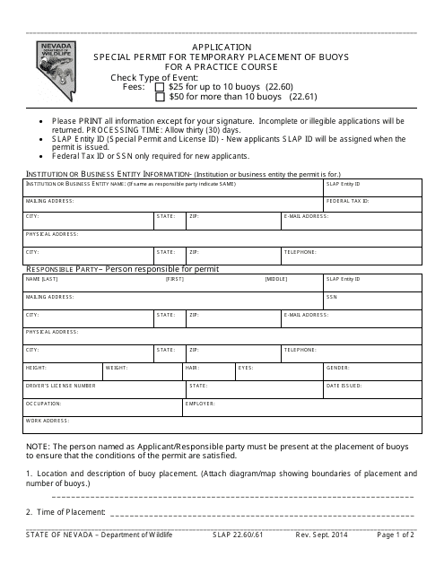 Form SLAP22.60/.61  Printable Pdf