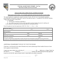 Special Assistance Permit Application Form - Nevada, Page 2