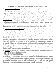 Instructions for Form SLAP22.70/93 Master Guide&#039;s License Application - Nevada, Page 2