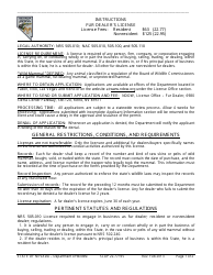 Document preview: Instructions for Form SLAP22.77/.95 Fur Dealer's License Application - Nevada