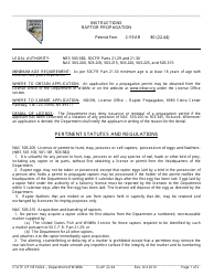 Instructions for Form SLAP22.44 &quot;Raptor Propagation Application&quot; - Nevada