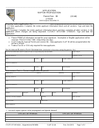 Form SLAP22.44 &quot;Application for Raptor Propagation&quot; - Nevada
