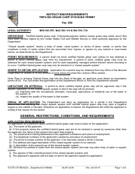 Instructions for Form SLAP22.86 Triploid Grass Carp Stocking Permit - Nevada