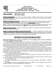 Instructions for Form SLAP22.62/22.63 Marine Event Permit - Nevada