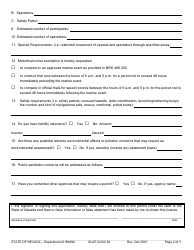 Form SLAP22.62/.63 Application for Marine Event Permit - Nevada, Page 2