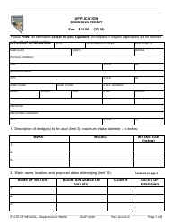 Form SLAP22.69 Application for Dredging Permit - Nevada