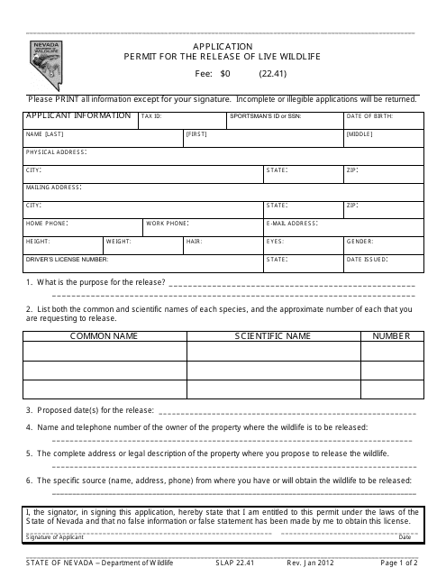 Form SLAP22.41  Printable Pdf