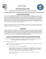 Instructions for Application and Assessment Fee Form - Industrial Artificial Pond Permit Program - Nevada