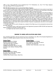 Instructions for Form SLAP22.91 Wildlife Exportation Permit - Nevada, Page 3
