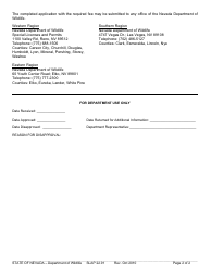 Form SLAP22.91 Application for Wildlife Exportation Permit - Nevada, Page 2