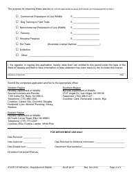 Form SLAP22.97 Application for Wildlife Importation Permit - Nevada, Page 2