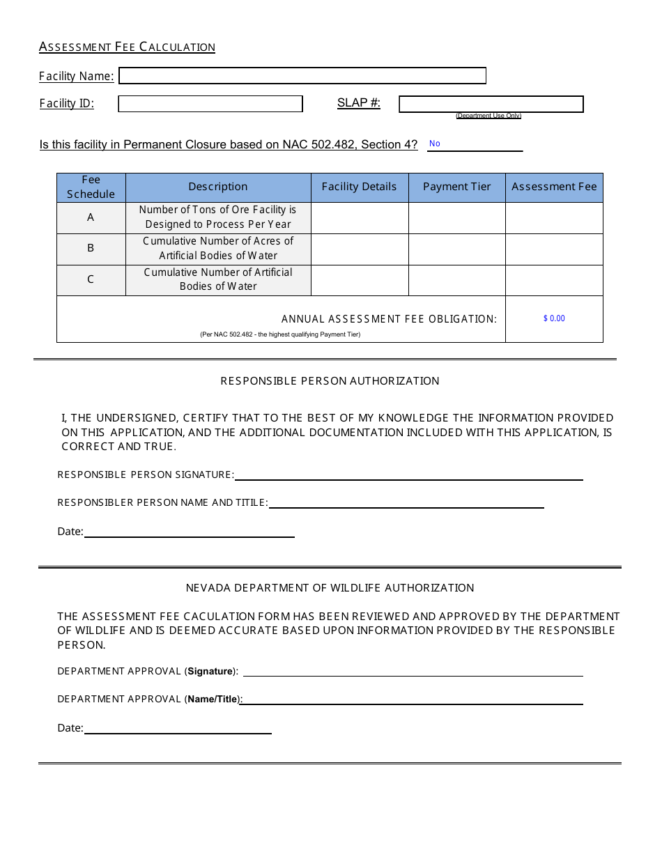 Permit Application Form - Industrial Artificial Pond Permit Program - Nevada, Page 7