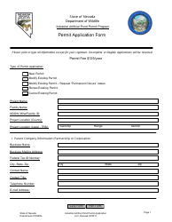 Document preview: Permit Application Form - Industrial Artificial Pond Permit Program - Nevada