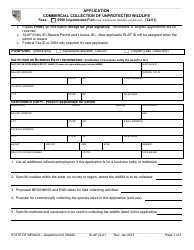 Form SLAP22.01 &quot;Application for Commercial Collection of Unprotected Wildlife - Unprotected Fish&quot; - Nevada