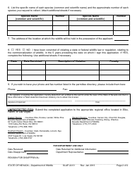 Form SLAP22.01 Application for Commercial Collection of Unprotected Wildlife - Unprotected Fish - Nevada, Page 2