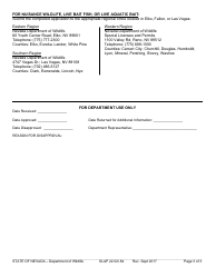 Form SLAP22.02/.84 Application for Commercial Collection of Unprotected Wildlife - Nevada, Page 3