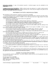 Instructions for Form SLAP22.85/.92 Scientific Collection/Possession/Import/Export/Banding Permit - Nevada, Page 2