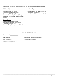 Form SLAP22.73 Application for a License - Noncommercial Possession of Live Wildlife - Nevada, Page 3