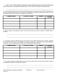 Form SLAP22.76 Application for License - Commercial Possession of Live Wildlife - Nevada, Page 2