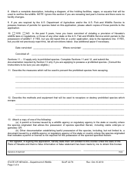 Form SLAP22.76 Application for License - Commercial Possession of Live Wildlife - Nevada, Page 3