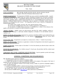 Instructions for Form SLAP22.42 &quot;Wildlife Rehabilitation Permit&quot; - Nevada