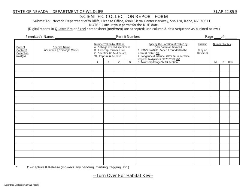 Form SLAP22.85-5  Printable Pdf