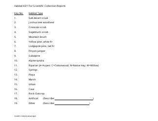 Form SLAP22.85-5 Scientific Collection Report Form - Nevada, Page 2