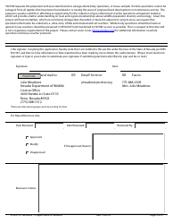 Special Purpose Permit Application Form - Nevada, Page 3