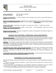 Instructions for Form SLAP22.39 Aerial Depredation Permit - Nevada
