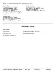 Form SLAP22.43 Wildlife Depredation Permit Application Form - Nevada, Page 2