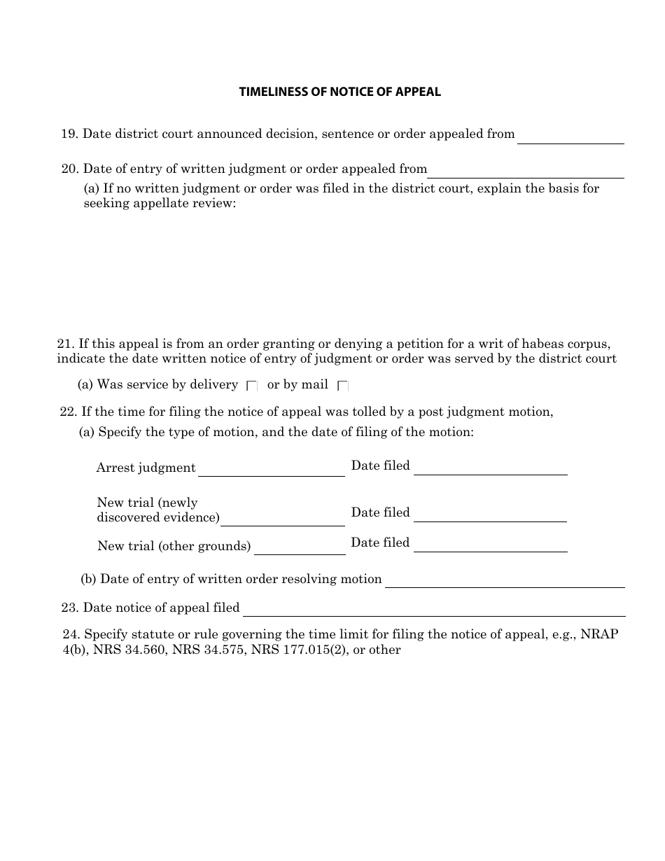 Docketing Statement Form - Criminal Appeals - Nevada, Page 7