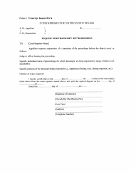Document preview: Form 3 Transcript Request Form - Nevada