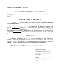 Document preview: Form 8 Notice of Withdrawal of Appeal - Nevada