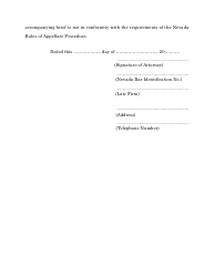 Form 9 Certificate of Compliance - Nevada, Page 2