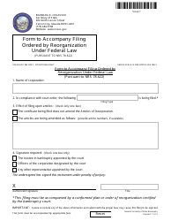 Document preview: Form 090603 Form to Accompany Filing Ordered by Reorganization Under Federal Law (Pursuant to Nrs 78.622) - Nevada