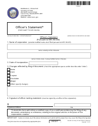 Document preview: Form 090803 Officer's Statement (Pursuant to Nrs 80.030) - Nevada