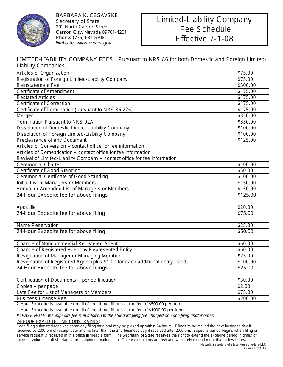 Form 092603 Certificate of Amendment to Articles of Organization for a Nevada Limited-Liability Company Before Issuance of Members Interest (Pursuant to Nrs 86.216) - Complete Packet - Nevada, Page 7